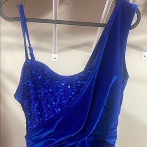 Stunning Blue Sequin Velvet Dress